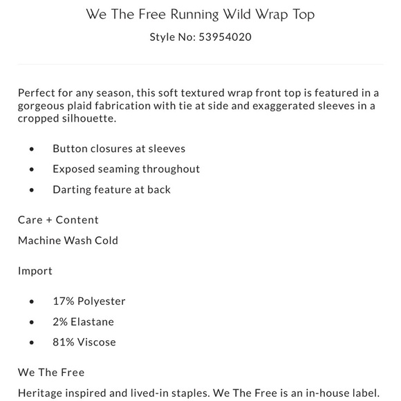 Free People Running Wild Plaid Wrap Top - Picture 7 of 7